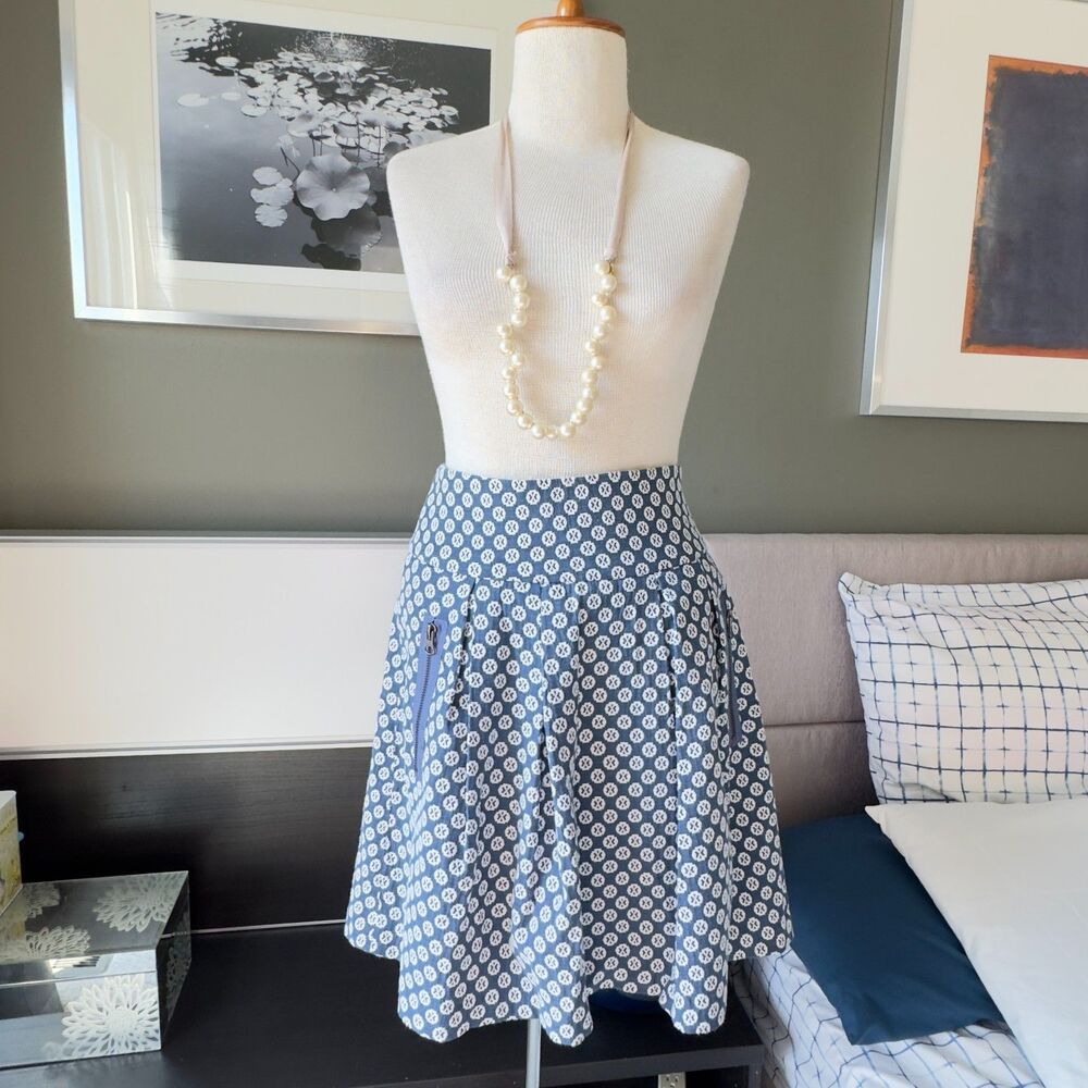 / Maeve by Anthropologie Fourth Street Swing Skirt Cotton Blend US 4